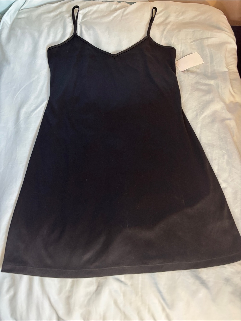 Wayf Black Slip Chemise with Spaghetti Straps